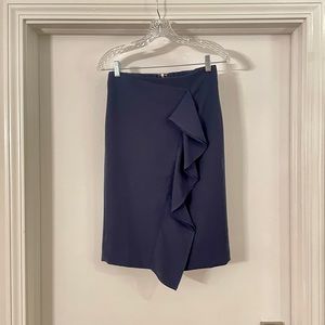 NWOT J.Crew Ruffle Pencil Skirt sz 0, navy